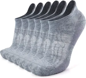 Busy Socks Merino Wool Compression Support Ankle Running Hiking Socks for Men Women, Soft Thick Cushion Tab Socks 3/6 Pairs