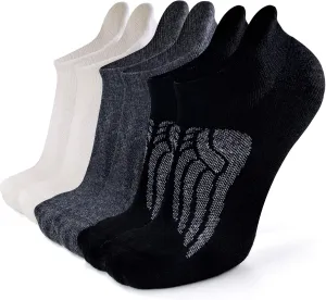 Busy Socks Merino Wool Compression Support Ankle Running Hiking Socks for Men Women, Soft Thick Cushion Tab Socks 3/6 Pairs