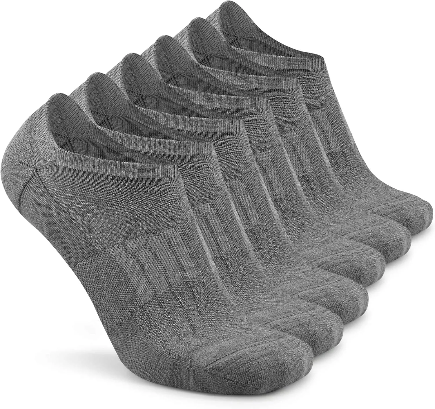 Busy Socks No Show Merino Wool Athletic Running Socks for Men Women,Low Cut Thin Soft Sport Wool Socks with Non-Slip Grips