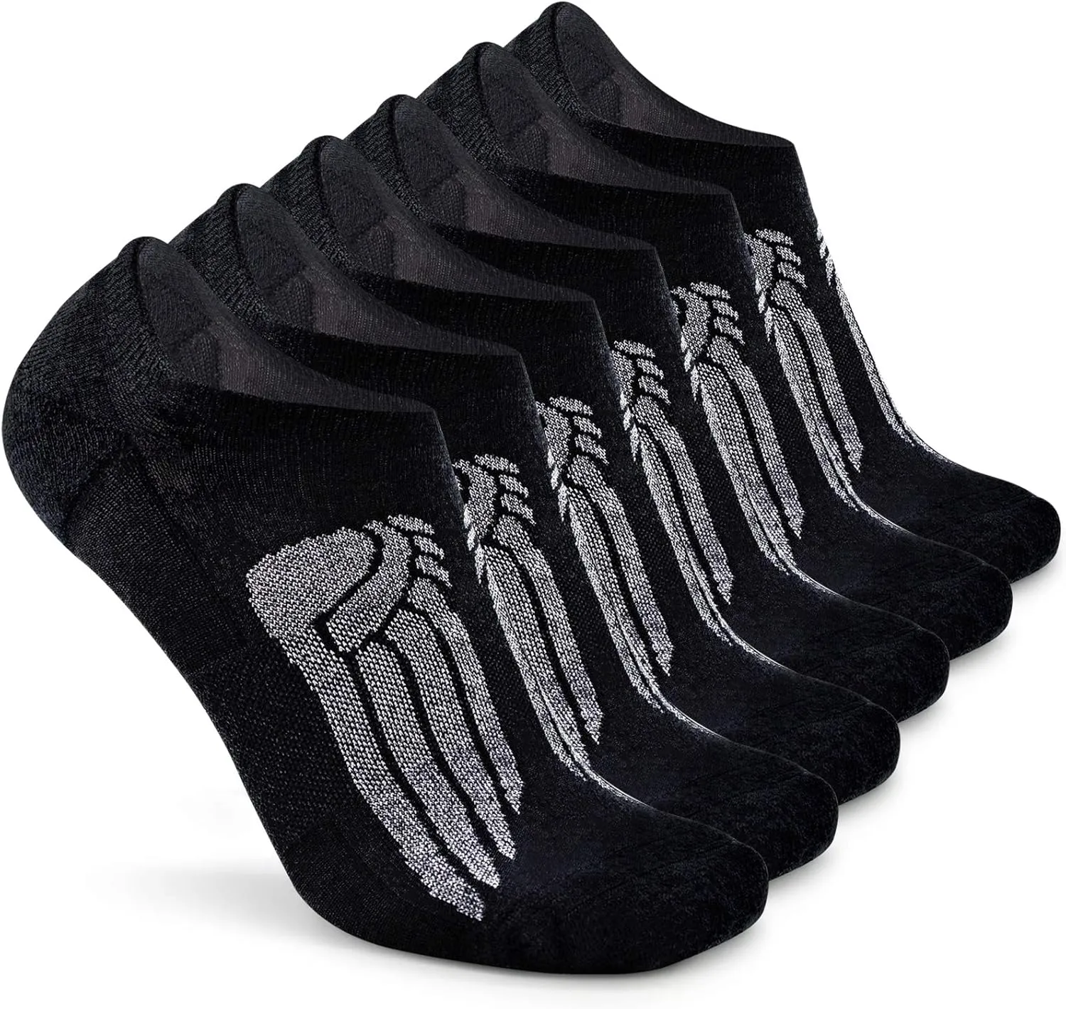 Busy Socks No Show Merino Wool Athletic Running Socks for Men Women,Low Cut Thin Soft Sport Wool Socks with Non-Slip Grips