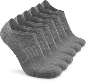 Busy Socks No Show Merino Wool Athletic Running Socks for Men Women,Low Cut Thin Soft Sport Wool Socks with Non-Slip Grips