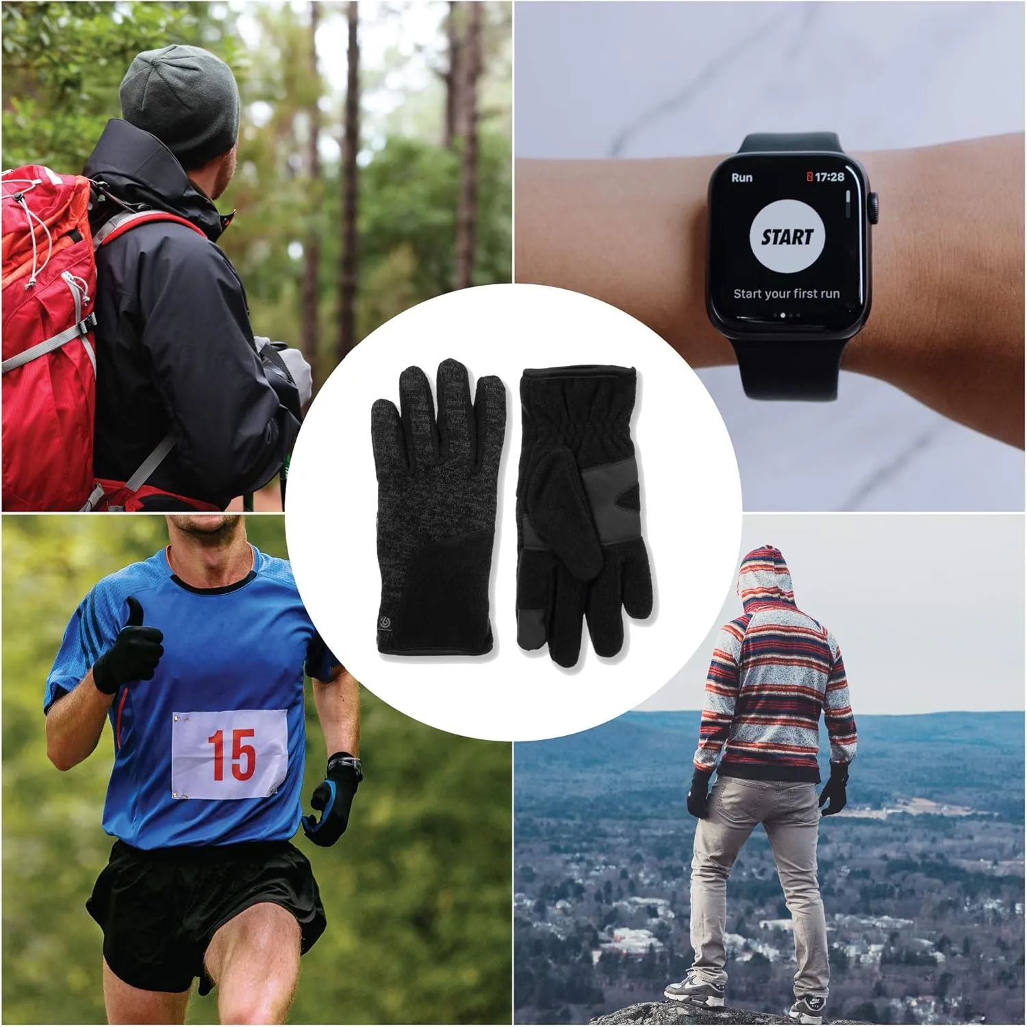 C9 Champion Men's Fleece Glove, Touch Screen Friendly With Thinsulate
