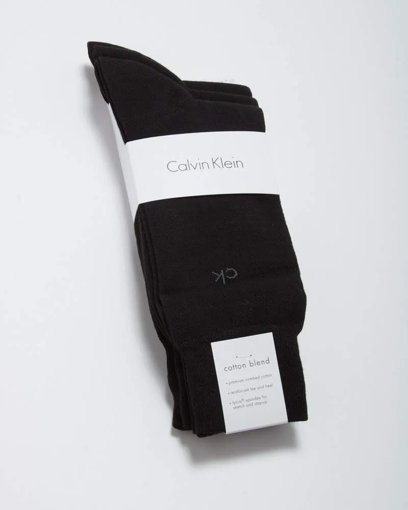 Calvin Klein Men's Dress Crew Socks - 3 Pack Soft Athletic Performance Crew Socks for Men - Casual Long Mens Sport socks