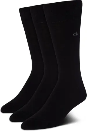 Calvin Klein Men's Dress Crew Socks - 3 Pack Soft Athletic Performance Crew Socks for Men - Casual Long Mens Sport socks