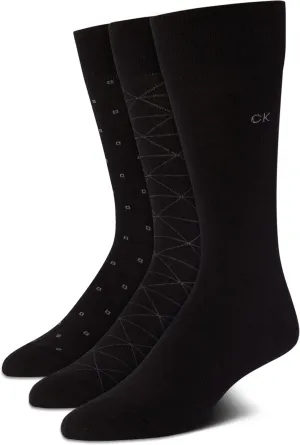 Calvin Klein Men's Dress Crew Socks - 3 Pack Soft Athletic Performance Crew Socks for Men - Casual Long Mens Sport socks