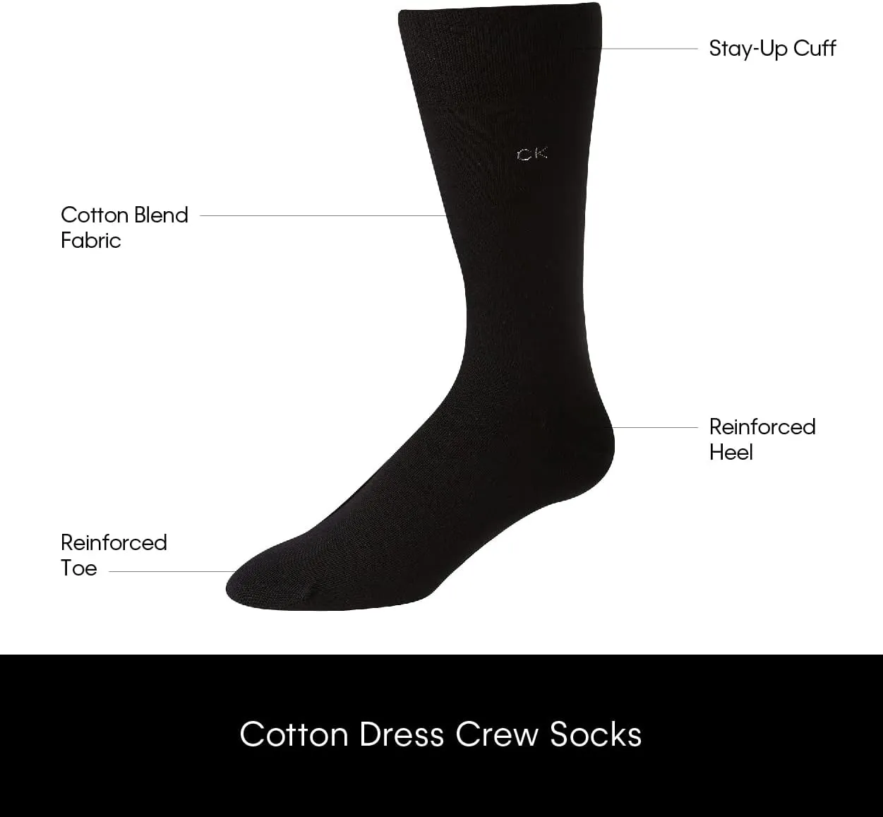 Calvin Klein Men's Dress Crew Socks - 3 Pack Soft Athletic Performance Crew Socks for Men - Casual Long Mens Sport socks