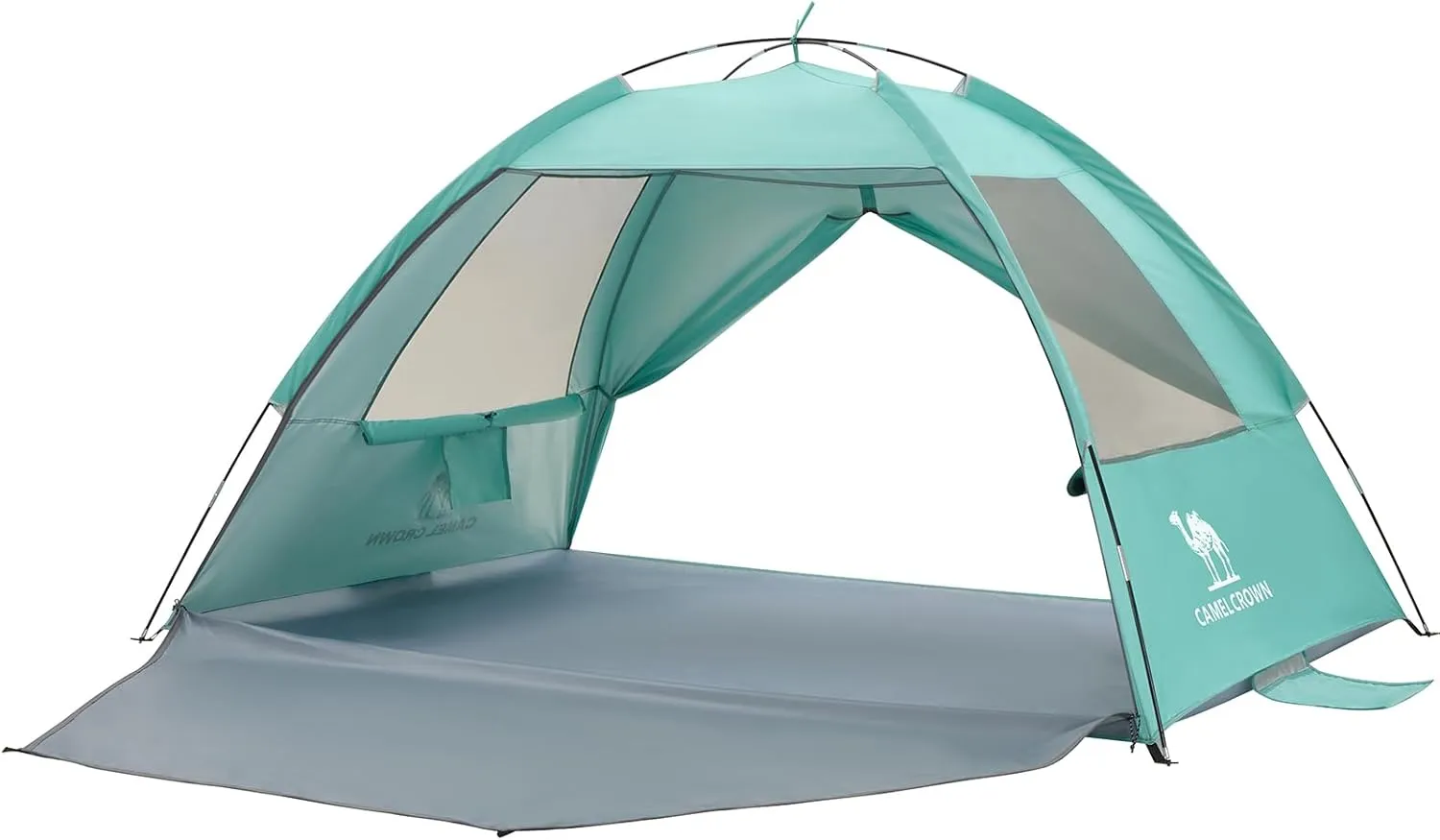 CAMEL CROWN Beach Tent UPF 50  Sun Shelter for 2/3/5/6 Person, Lightweight Portable Sun Shade with Sand Anchor, Family Beach Day & Outdoor Adventures