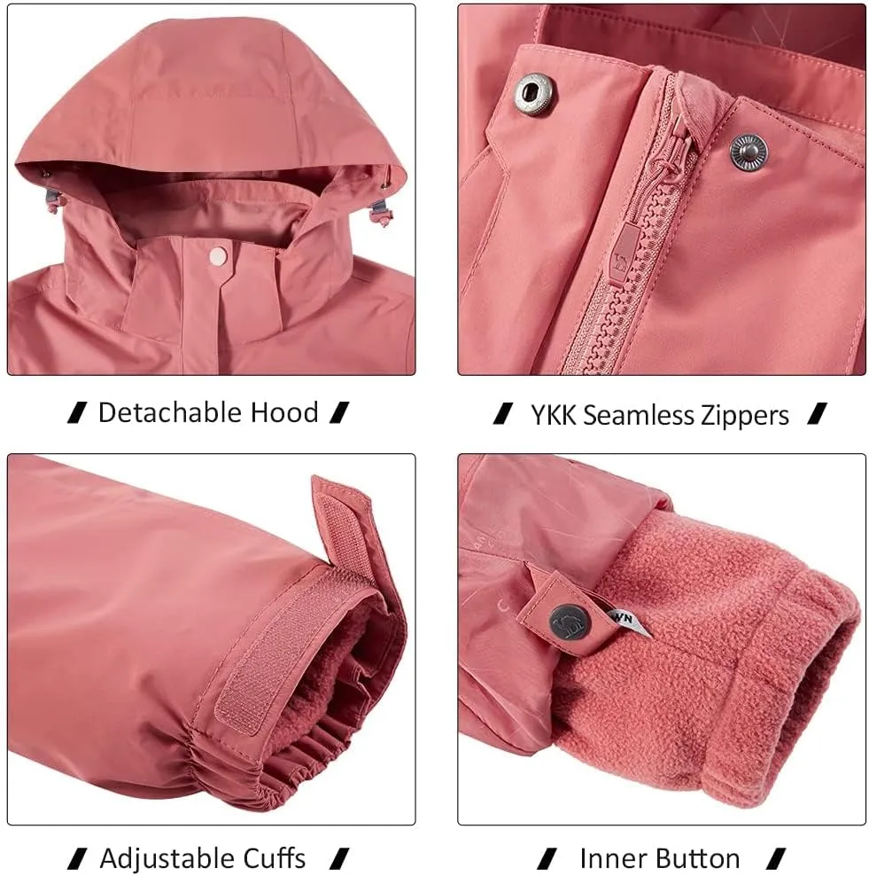 CAMEL CROWN Women's Waterproof Ski Jacket 3 in 1 Winter Coat Windbreaker Snowboard Jackets for Rain Snow Outdoor Hiking