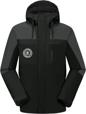 CAMELSPORTS Men's Mountain Ski Jacket 3 in 1 Waterproof Winter Jacket Warm Snow Jacket Hooded Rain Coat Windproof Winter Coat