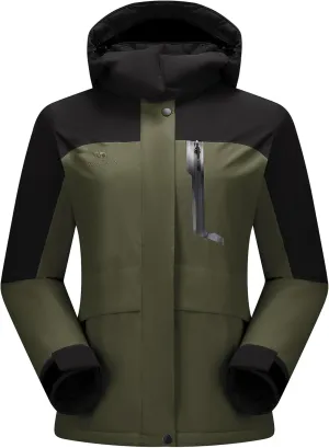 CAMELSPORTS Women's Waterproof Snow Ski Jakcet Fleece Warm Winter Coat Hooded Windproof Insulated Snowboarding Jacket