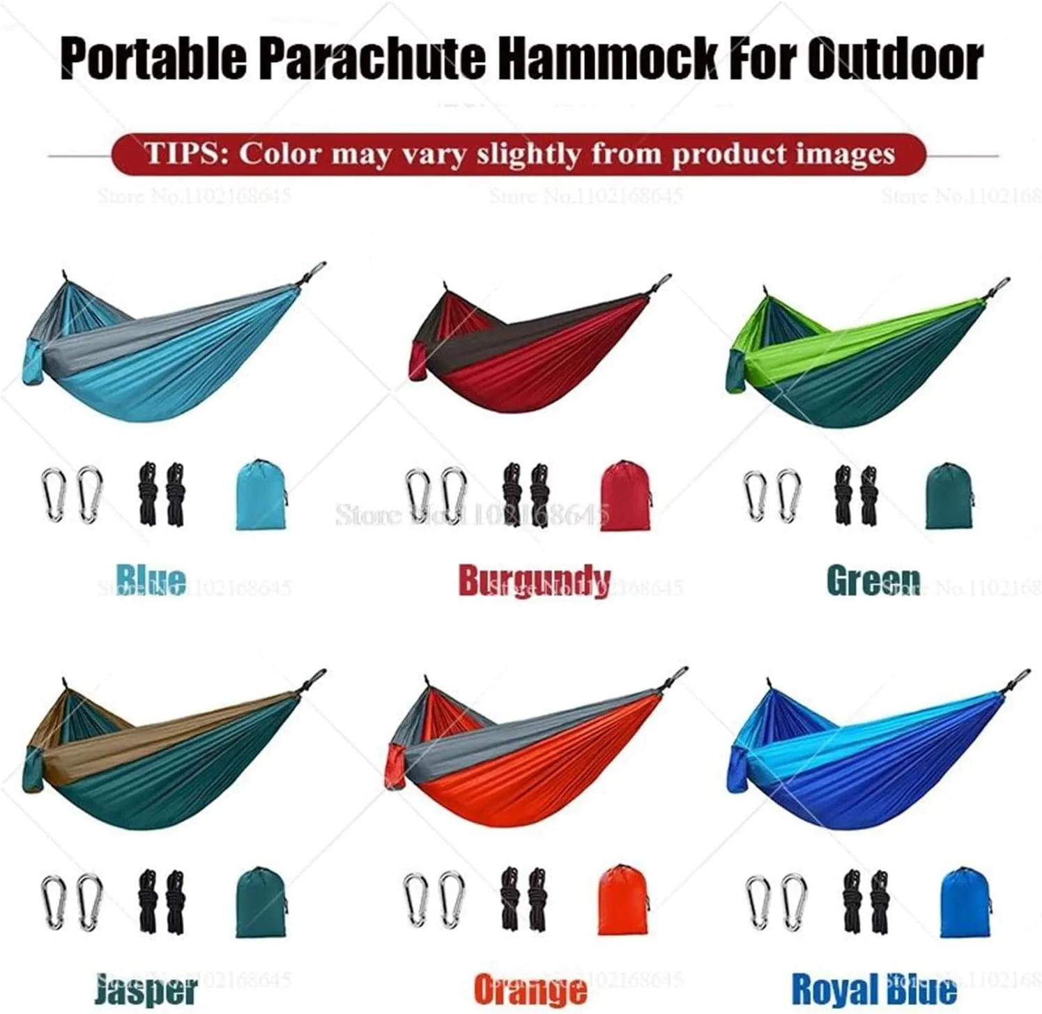 Camp Double Nylon Hammocks Camping Portable Parachute Hammock Outdoor Hiking Travel Backpacking Camping Gear Strong, Royal Blue