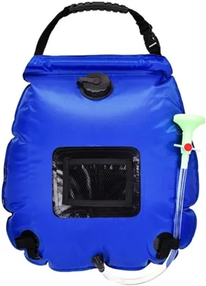 Camping Essentials Solar Portable Shower Bag | 5 Gallon/20 Liter, Outdoor Folding Shower Water Bag