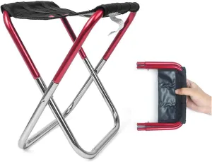 Camping Folding Chair Portable Aluminum Alloy Folding Chair Stool Seat Outdoor Fishing Camping Outdoor Lightweight Fishing Seat (Color : Red)