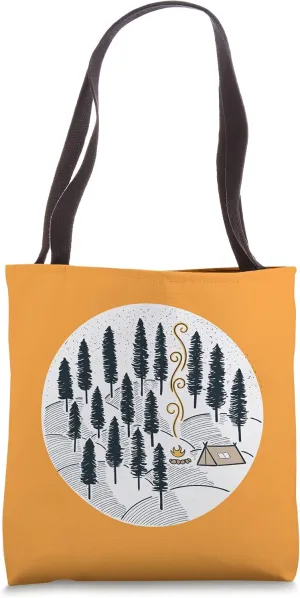 Camping forrest tent BBQ camper travel holiday vacation Tote Bag