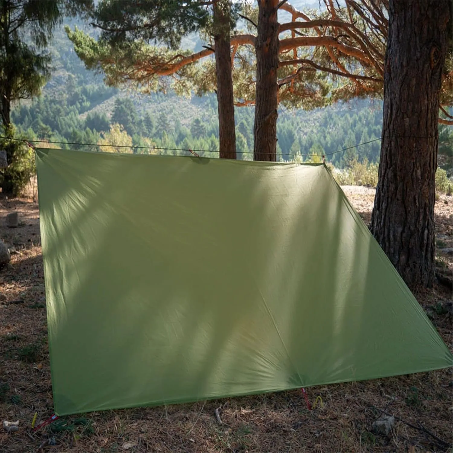 Camping Tarp, Ultralight Tarp Lightweight Sun Shelter Camping Mat Tent Footprint 15d Nylon Silicone 160g (Color : Khaki 210x150cm)