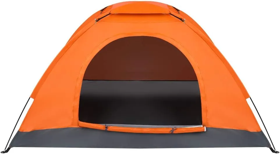 Camping Tent 1-2 Person Waterproof Windproof Dome Tent with Double Layers Door-Easy Set up-Portable Tents for Camping,Oxford Fabric,Orange