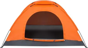 Camping Tent 1-2 Person Waterproof Windproof Dome Tent with Double Layers Door-Easy Set up-Portable Tents for Camping,Oxford Fabric,Orange