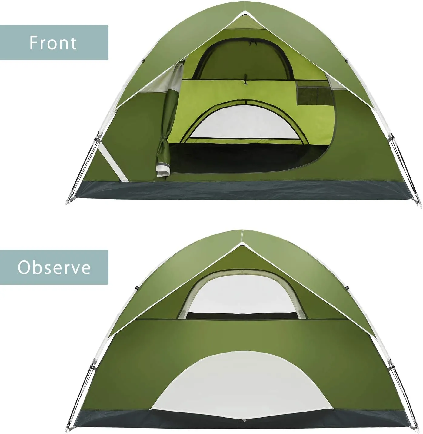 Camping Tent 2/4Person Family Tent Double Layer