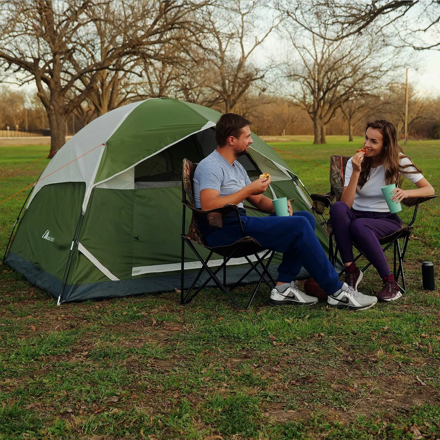 Camping Tent 2/4Person Family Tent Double Layer