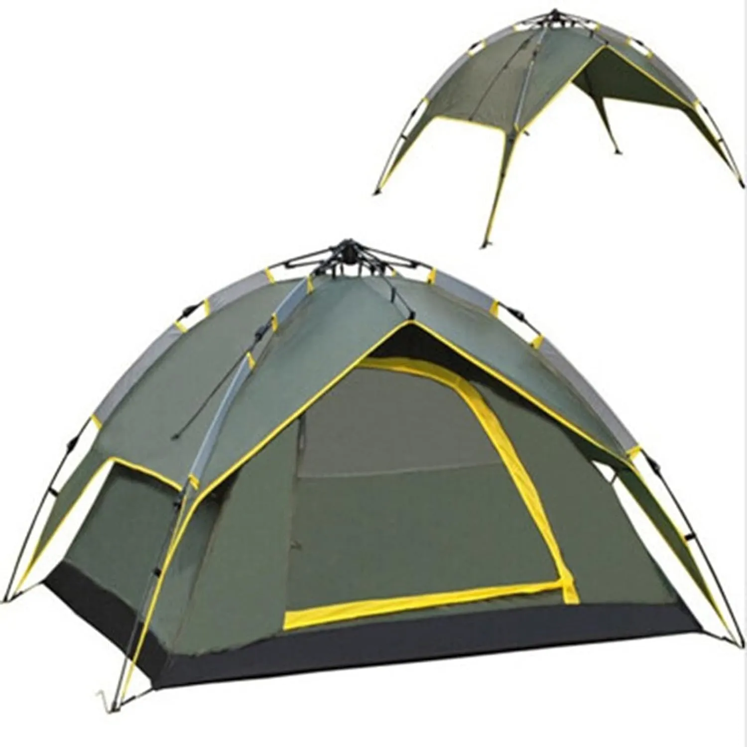Camping Tent 3-4 Person Hydraulic Automatic Camping Tent Double Layer Instant Setup Outdoor Family Tent Portable Backpacking Tent for Hiking