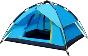 Camping Tent 3-4 Person Hydraulic Automatic Camping Tent Double Layer Instant Setup Outdoor Family Tent Portable Backpacking Tent for Hiking
