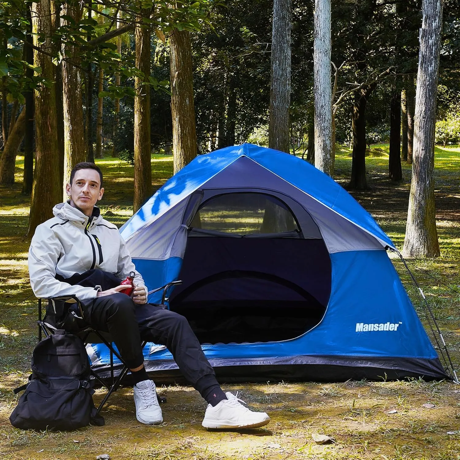 Camping Tent, Waterproof 2/3/4 Person Tents for Camping, Lightweight Easy Set Up Outdoor Hiking Tent Backpacking Tent with Carry Bag, Backpack Tent Suit for Family Beach Hiking Travel