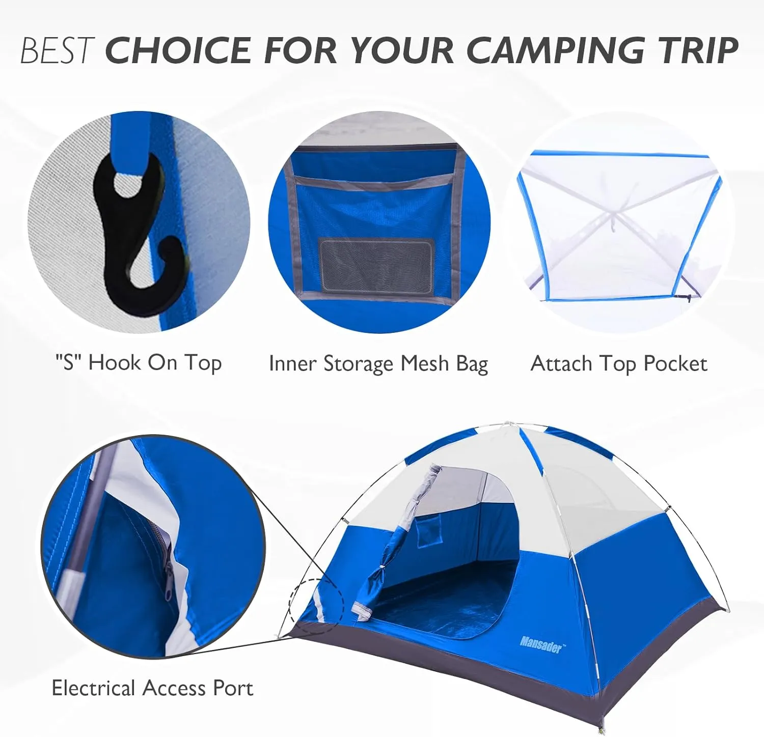 Camping Tent, Waterproof 2/3/4 Person Tents for Camping, Lightweight Easy Set Up Outdoor Hiking Tent Backpacking Tent with Carry Bag, Backpack Tent Suit for Family Beach Hiking Travel