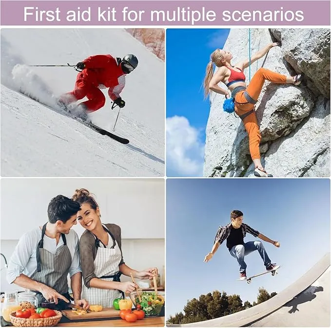 Car First Aid Kit Emergency Kit Camping Essentials Home Pink First-Aid Bag - 277 Piece Emergency Supplies Hiking First Aid Kit for Backpack Survival Kits for Disaster Preparedness YIDERBO