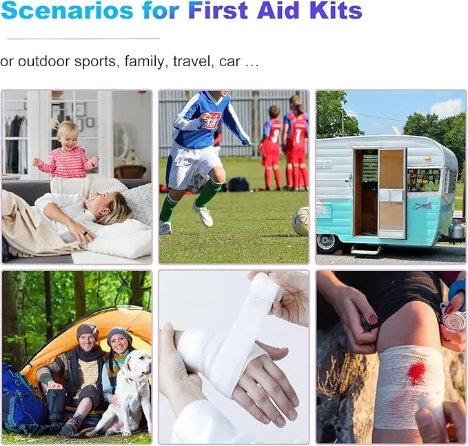 Car First Aid Kit Emergency Kit Camping Essentials Home Pink First-Aid Bag - 277 Piece Emergency Supplies Hiking First Aid Kit for Backpack Survival Kits for Disaster Preparedness YIDERBO