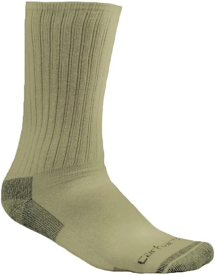 Carhartt Men's Standard AllSeason Cotton Crew Work Socks 3 Pair Pack