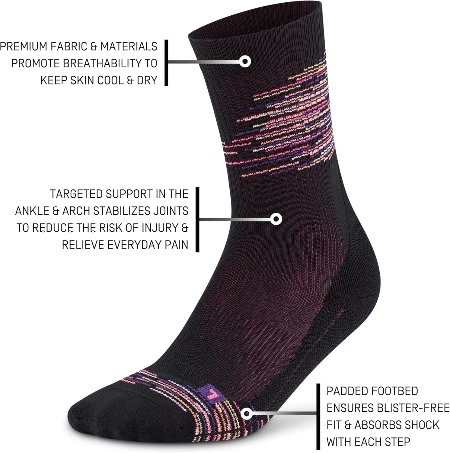 CEP Crew Cut Athletic Performance Running Socks - Paris Vibes Mid Cut Compression Socks for Men and Women