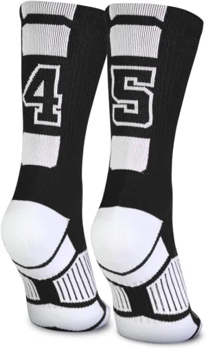 ChalkTalkSPORTS Custom Team Socks | Choose Your Number | Youth & Adult Performance Socks - Black