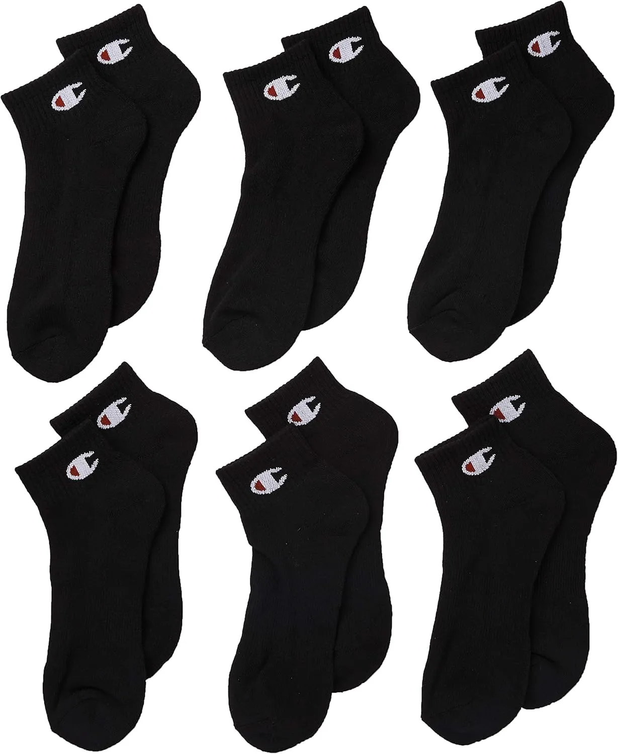 Champion Men's Double Dry Moisture Wicking Ankle Socks; 6, 8, 12 Packs Available