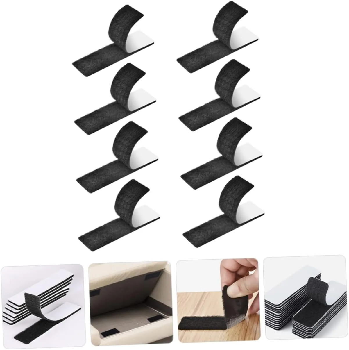Ciieeo 4sets 8pcs Strong Adhesive Tape for Sofa Cushion Bed Sheets and Rugs Double Sided Adhesive Pads for Home Office and Workshop Use 8pcs*4