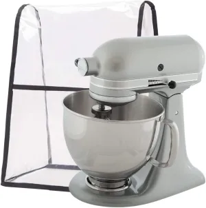 Clear Stand Mixer Cover, Kitchen Aid Mixer Covers for Kitchenaid Hamilton Mixers, Dust Cover Fits All Tilt Head & Bowl Lift Compatible 5-8 Quart Models(Transparent)