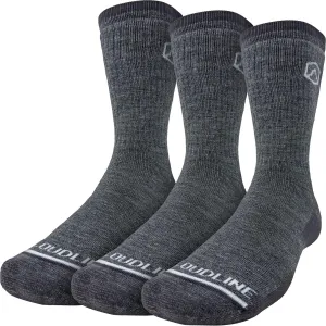 CloudLine Men’s and Women’s Merino Wool Hiking Socks - Cushioned, Warm, Anti-Blister, Moisture Wicking, Made in USA - 3 Pairs
