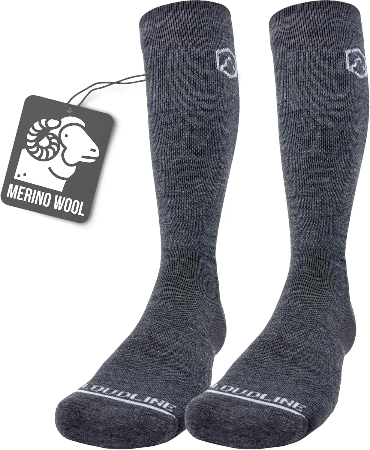 CloudLine - Merino Wool Graduated Compression Socks for Men and Women - Ultralight, Moisture Wicking, Made in USA - 1 Pair