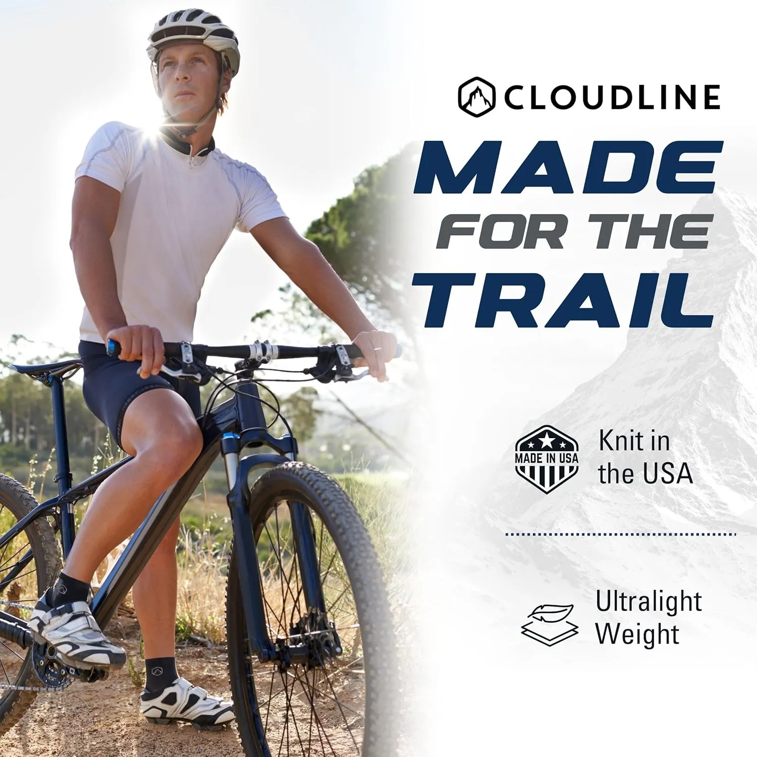 CloudLine Merino Wool Running Socks for Men and Women - Ankle, Thin, Anti-Blister, Moisture Wicking, Made in USA - 1 Pair