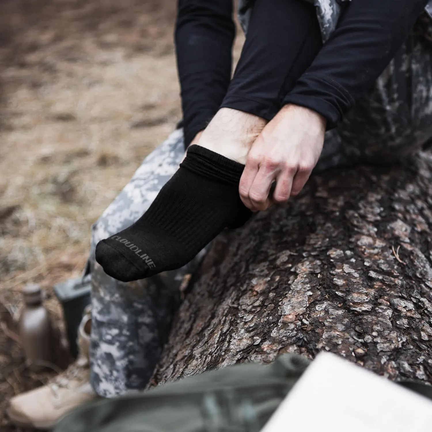 CloudLine - Merino Wool Socks for Men & Women, Military Socks - Cushion, Seamless Toe, Breathable & Moisture Wicking - 1 Pair