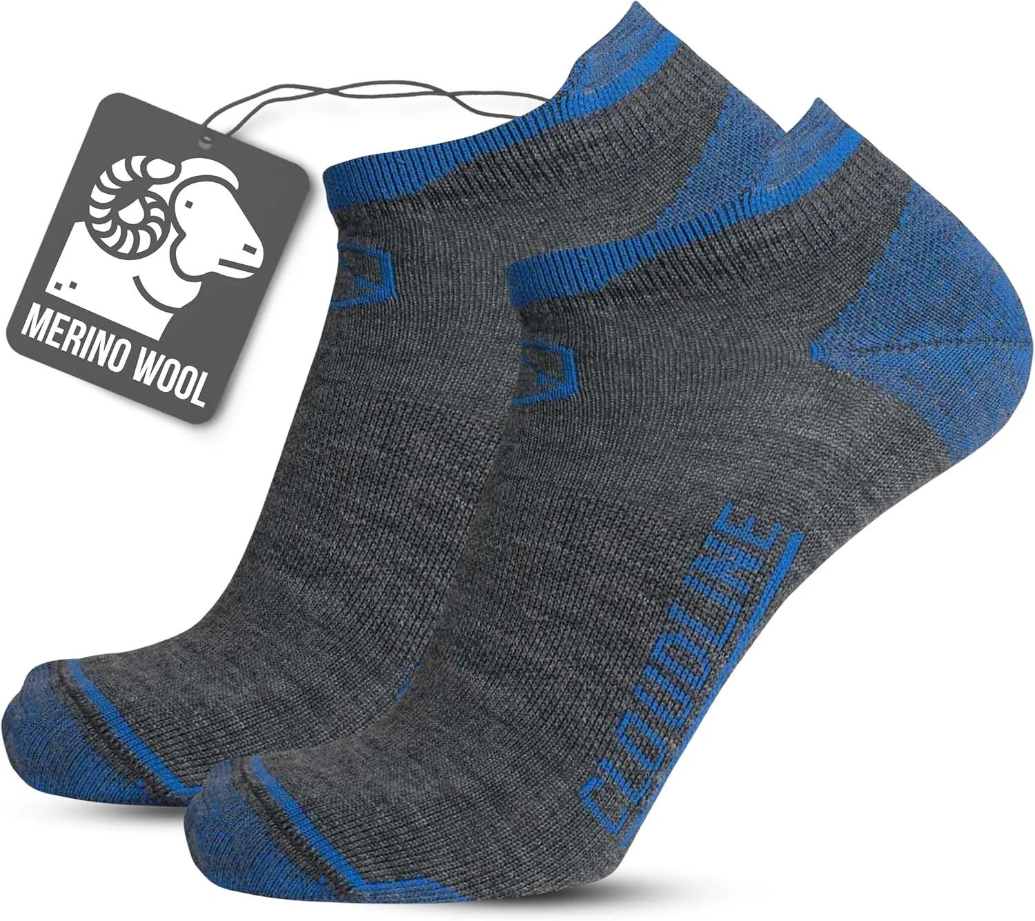 CloudLine Ultralight Merino Wool Running Socks for Men and Women - Thin, Anti-Blister, Moisture Wicking, Made in USA - 3 Pair