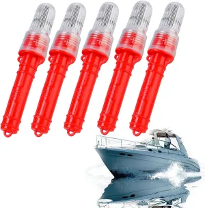 Coast Guard Approved Boat Flares Marine - Upgraded Electronic Flares Kit, Waterproof Emergency Signals for Fishing Nets/Buoys/Boats (5pcs)