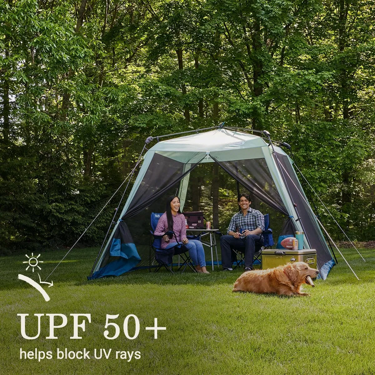Coleman Skylodge Portable Screenhouse with 1-Minute Setup, Screened Gazebo for Bug-Free Lounging, Outdoor Sun Shade for Picnic, Events, Parties, Camping, & More