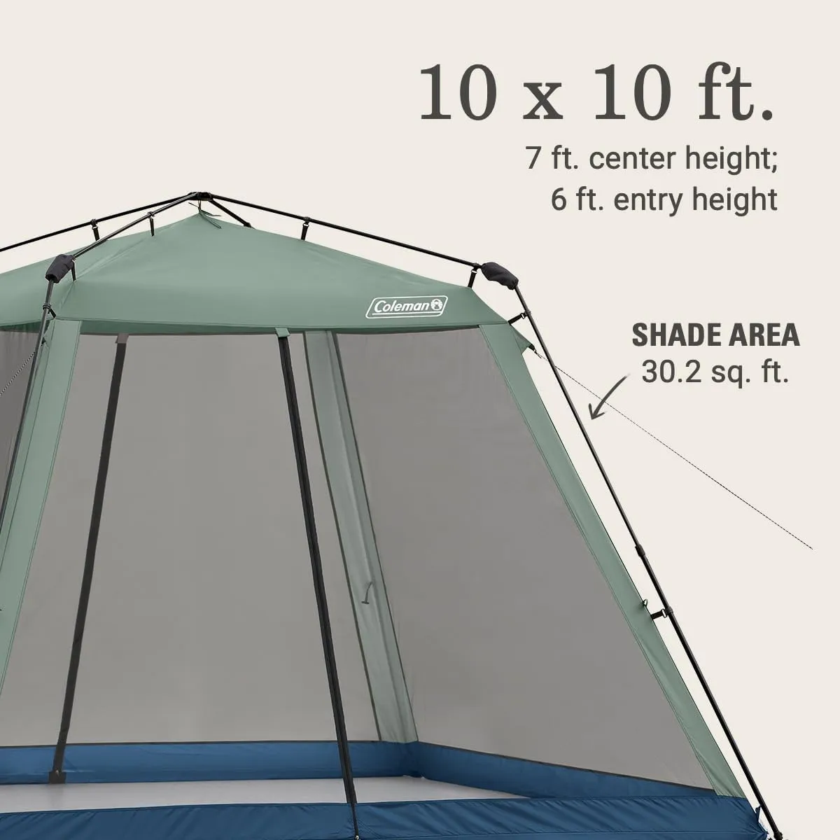Coleman Skylodge Portable Screenhouse with 1-Minute Setup, Screened Gazebo for Bug-Free Lounging, Outdoor Sun Shade for Picnic, Events, Parties, Camping, & More