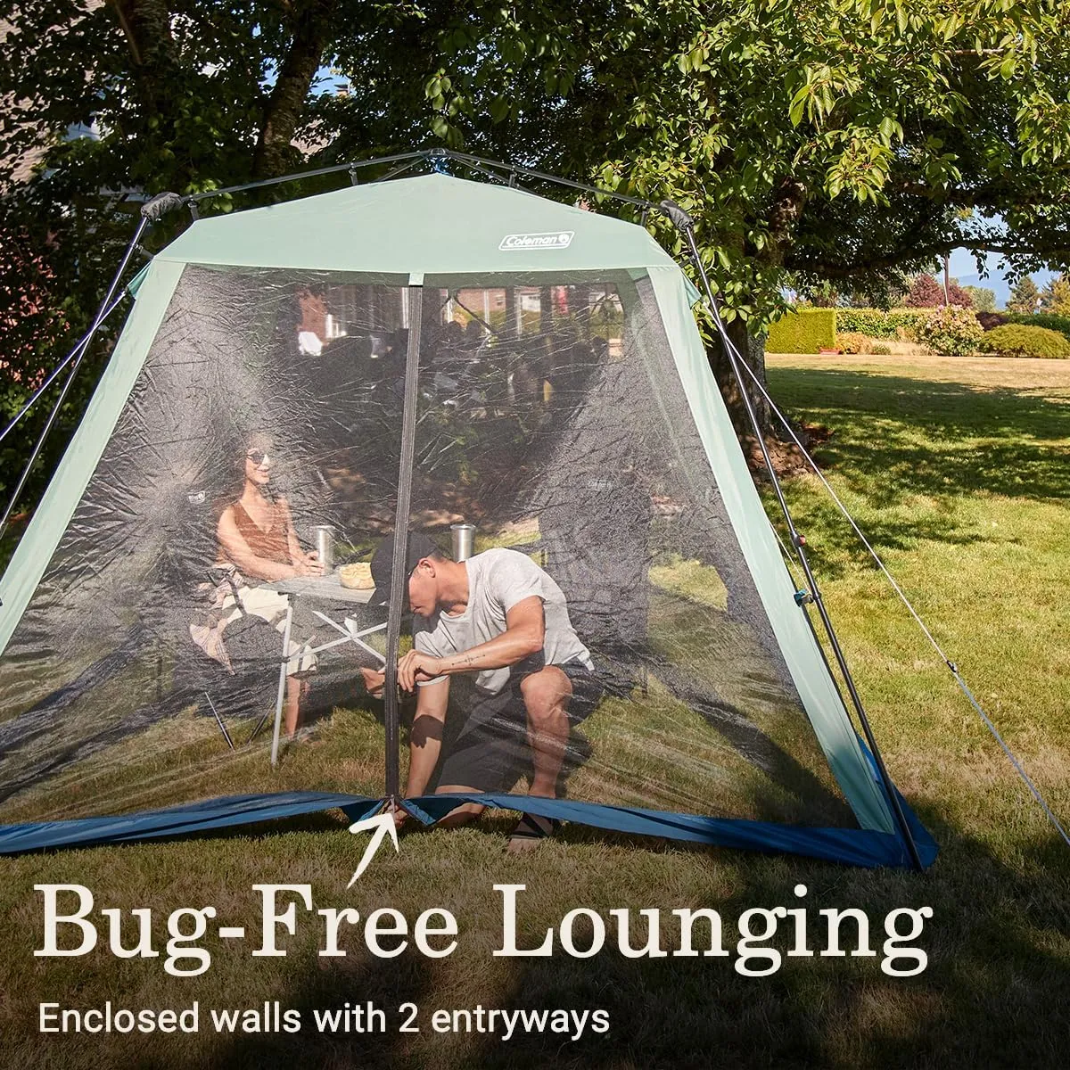 Coleman Skylodge Portable Screenhouse with 1-Minute Setup, Screened Gazebo for Bug-Free Lounging, Outdoor Sun Shade for Picnic, Events, Parties, Camping, & More