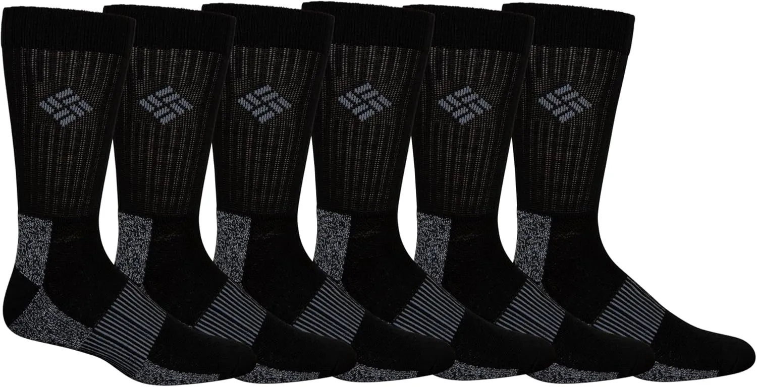 Columbia Men's Moisture Control Crew Socks 6-Pack