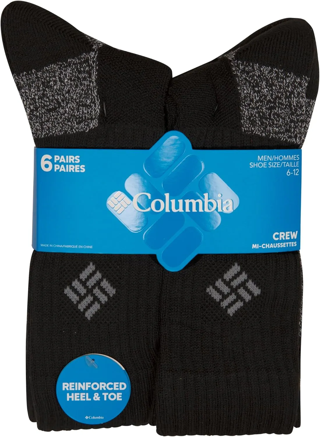 Columbia Men's Moisture Control Crew Socks 6-Pack