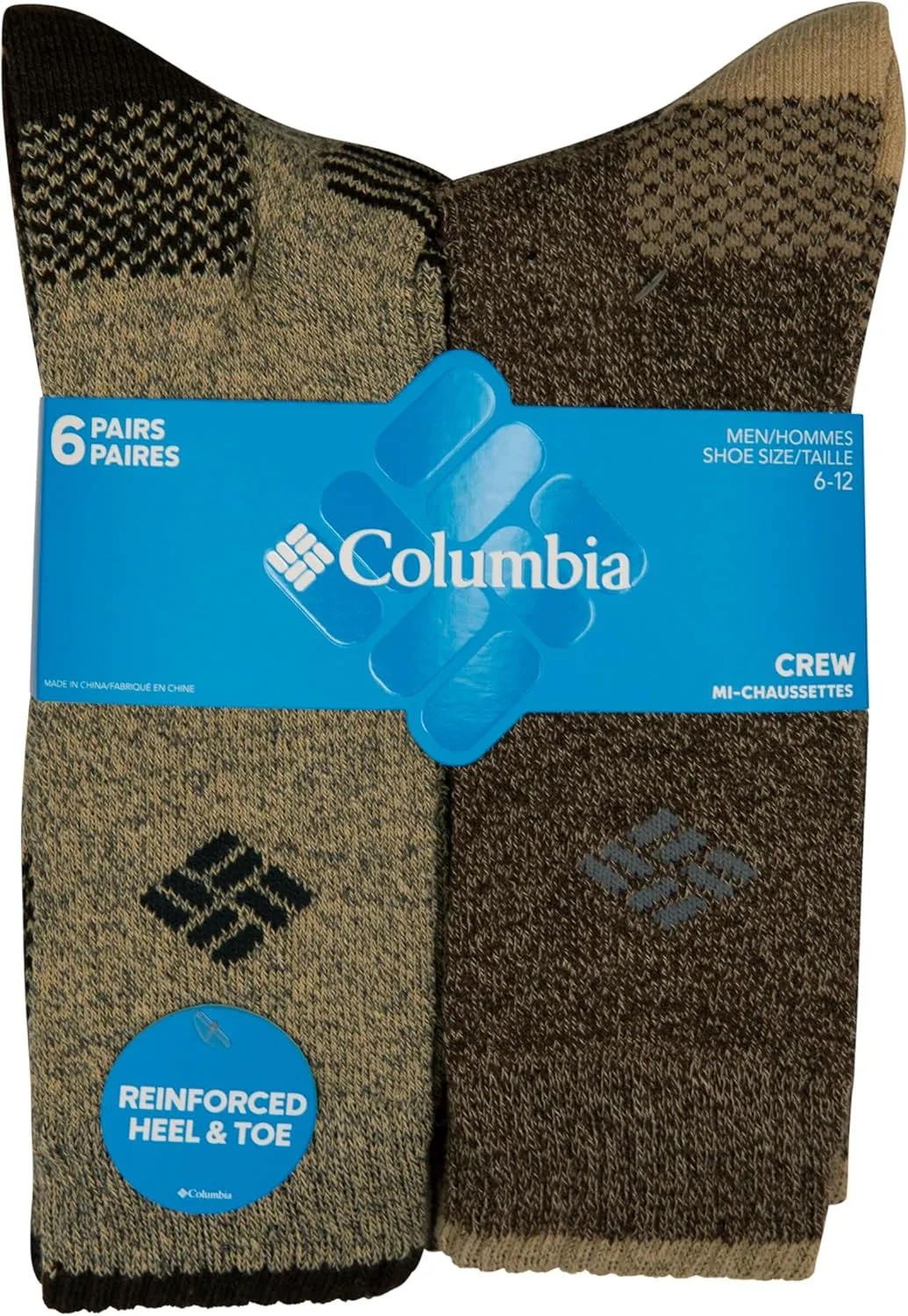 Columbia Men's Moisture Control Quarter Crew Socks 6-Pack