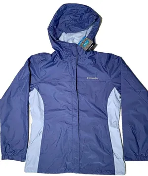 Columbia Women's Waterproof Rain Hooded Jackets (Eve/Faded Sky, Large)