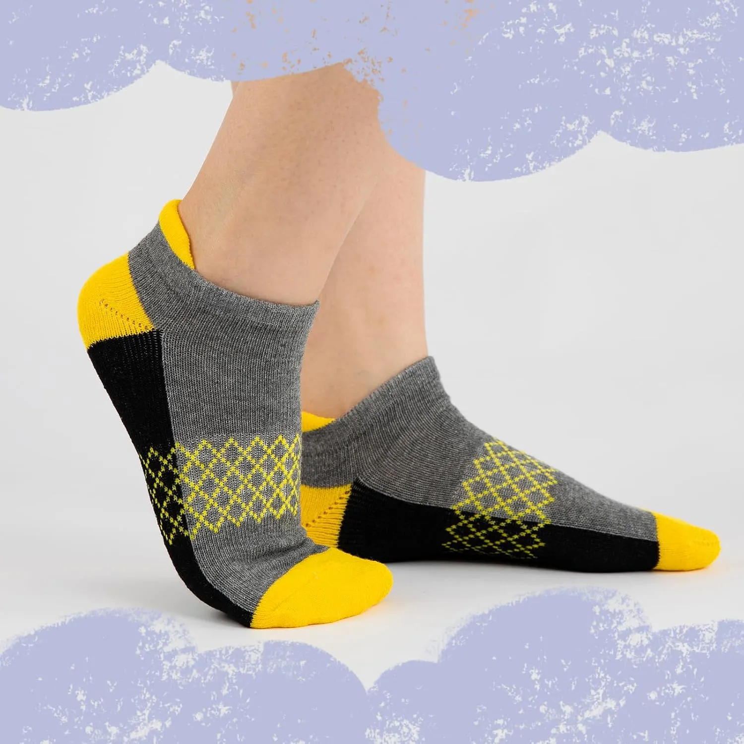Comfoex 12 Pairs Girls Ankle Athletic Socks - 4-6, 8-10, 6-8 Years Old - Short Socks With Cushioned Sole