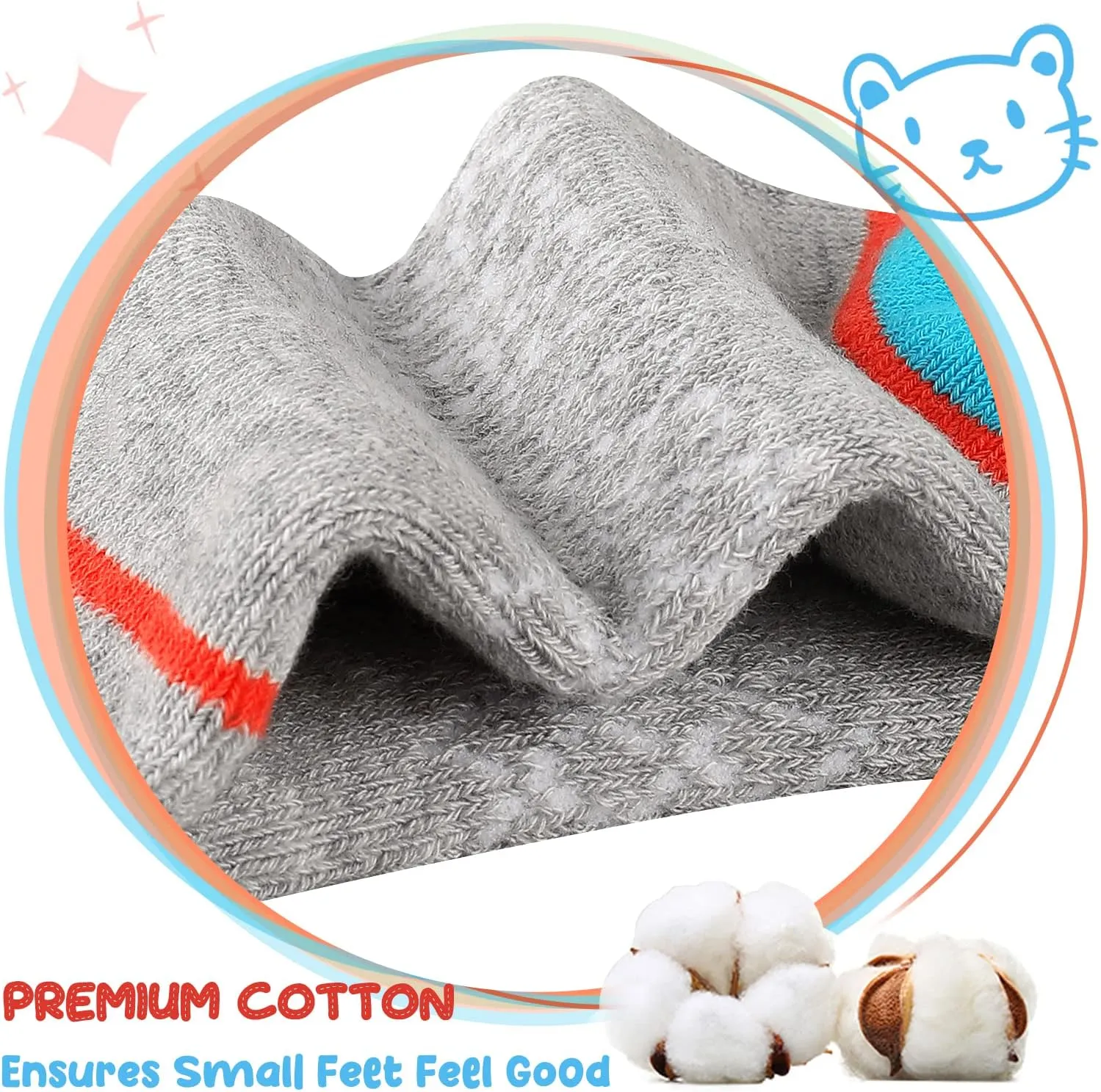 Comfoex 12 Pairs Girls Socks Ankle Athletic Socks Cotton Sports Socks With Cushioned Sole For Big Little Kids